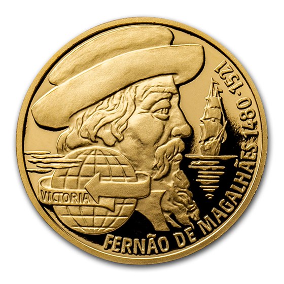 2020 Niue 1/4 oz Gold Proof On Waves: Ferdinand Magellan 2020 Niue 1/4 oz Gold Proof On Waves: Ferdinand Magellan